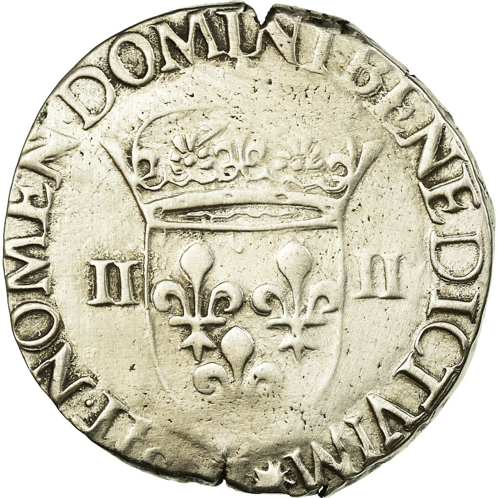 Coin, France, Henri III, 1/4 Ecu, 1578, La Rochelle, VF(30-35), Silver
