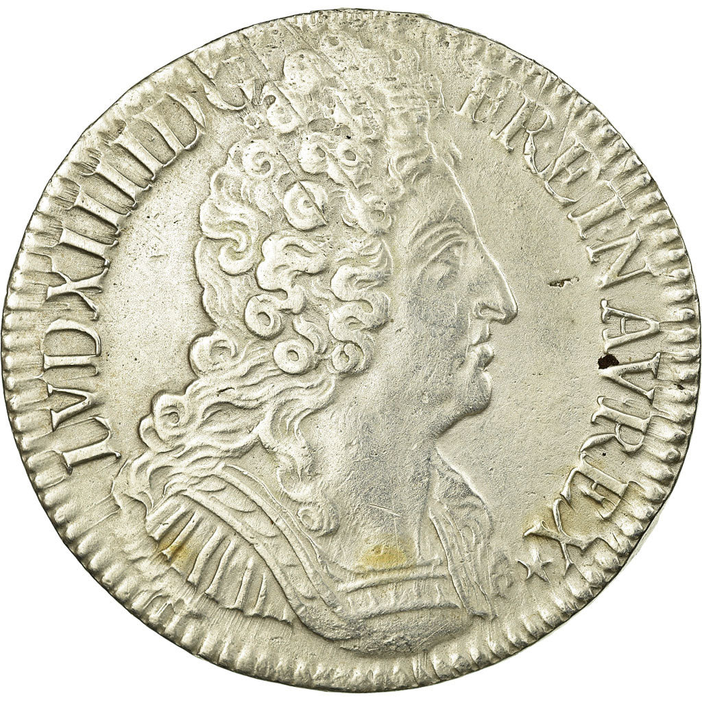 Moeda, França, Louis XIV, Ecu aux 3 couronnes, 1709, Paris, EF(40-45), Prata