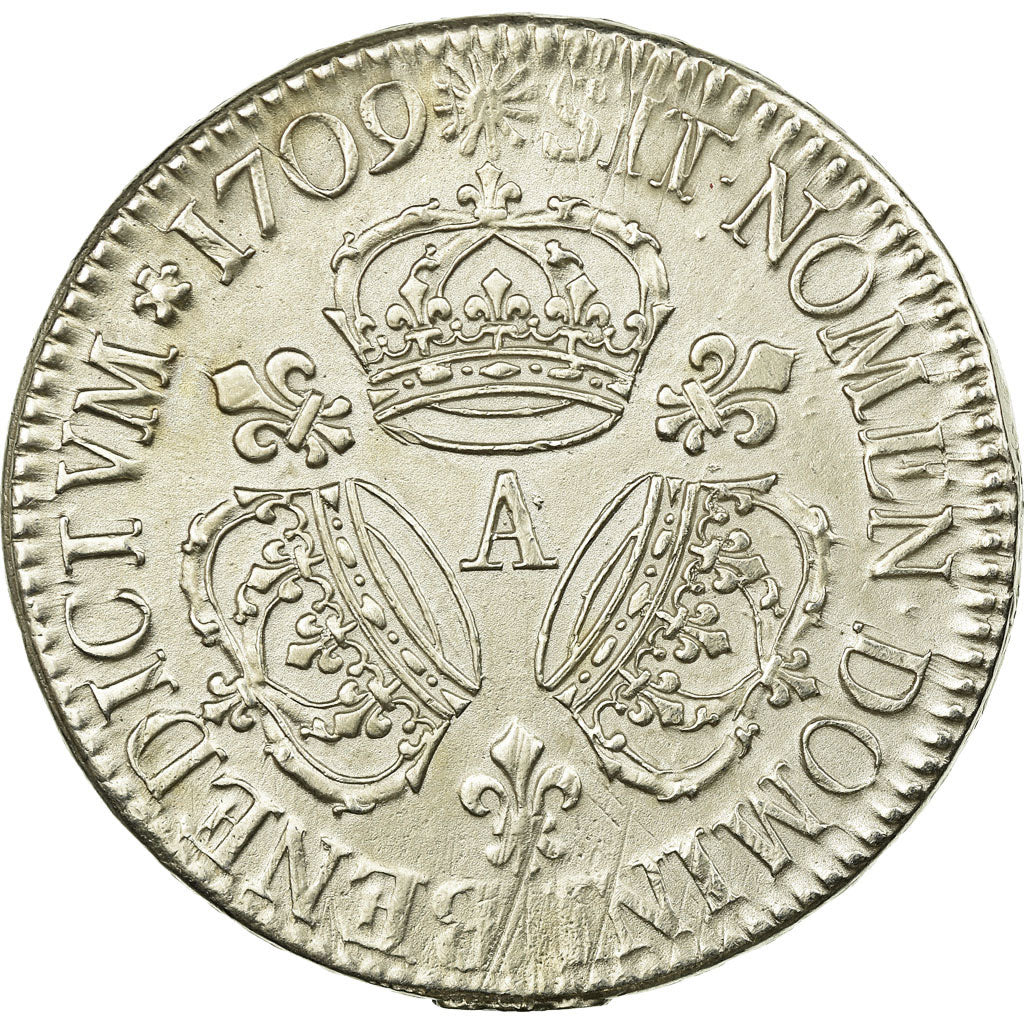 Moneta, Francja, Louis XIV, Ecu aux 3 couronnes, 1709, Paris, EF(40-45), Srebro