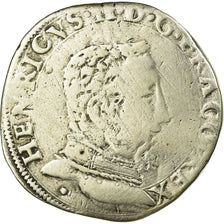 Moeda, França, François II, Teston, 1560, Toulouse, F(12-15), Prata
