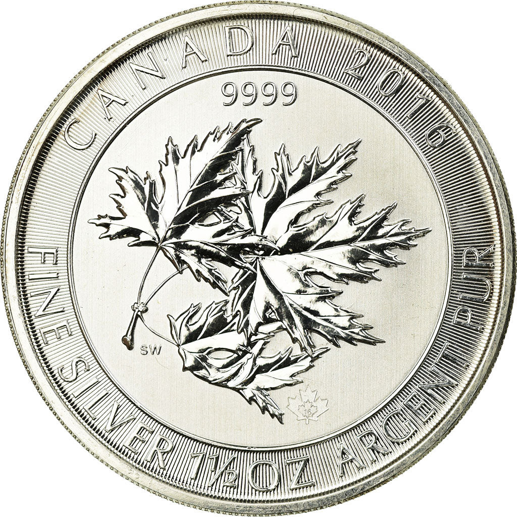 Coin, Canada, Elizabeth II, 8 Dollars 1,5 Oz, 2016, MS(64), Silver
