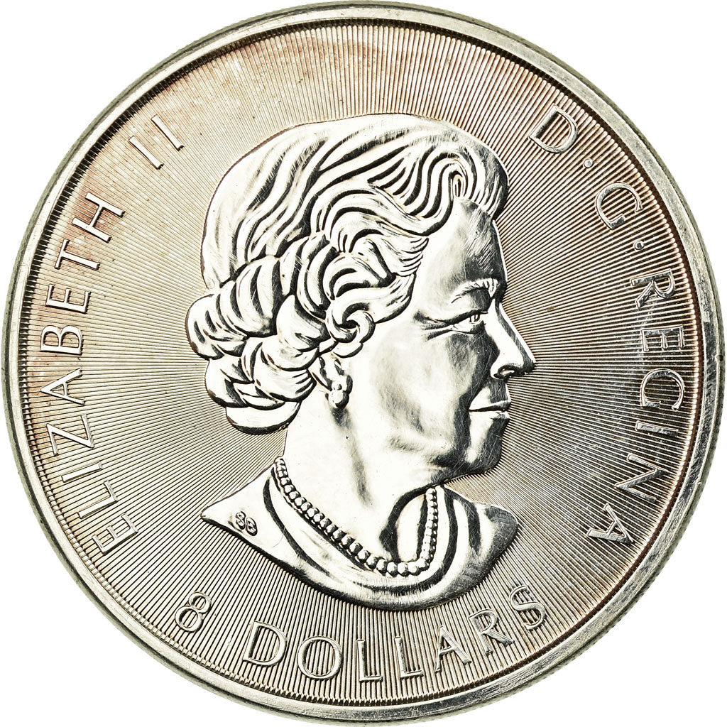 Coin, Canada, Elizabeth II, 8 Dollars 1,5 Oz, 2016, MS(64), Silver