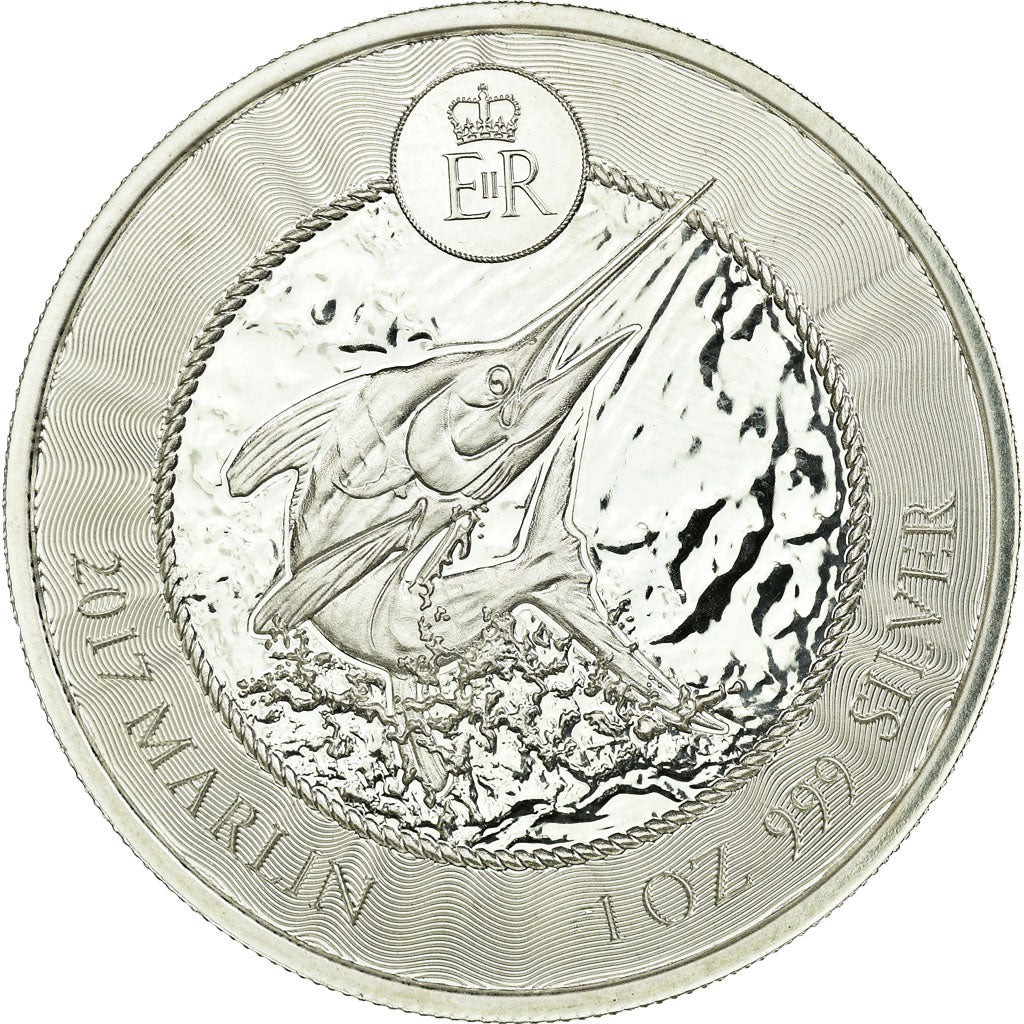 Coin, Cayman Islands, Elizabeth II, Marlin, 1 Dollar, 1 Oz, 2017, MS(64), Silver