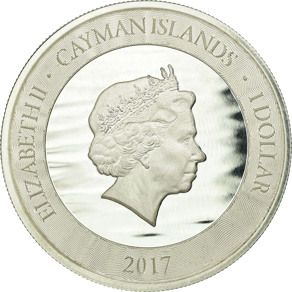 Coin, Cayman Islands, Elizabeth II, Marlin, 1 Dollar, 1 Oz, 2017, MS(64), Silver