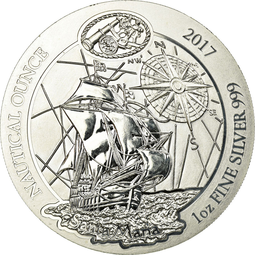 Coin, Rwanda, Santa Maria, 50 Francs, 1 Oz, 2017, MS(64), Silver