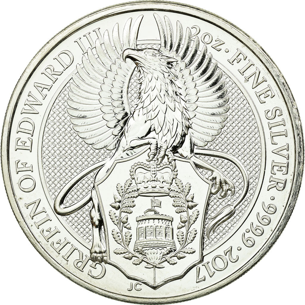 Coin, Great Britain, Elizabeth II, Griffin, 5 Pounds - 2 Oz, 2017, MS(65-70)