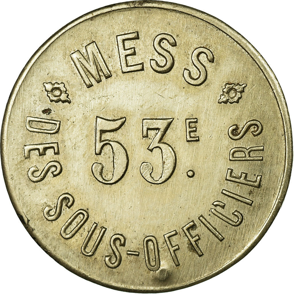 Moneda, Francia, 53ème RI, Mess des Sous-Officiers, Perpignan, 1 Franc, MBC