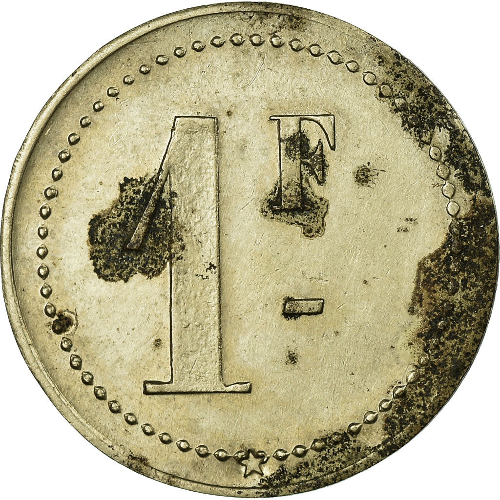 Moneda, Francia, 53ème RI, Mess des Sous-Officiers, Perpignan, 1 Franc, MBC