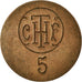 Moeda, França, C.F.T.H (Cie Française Thomson-Houston), Paris, 5 Centimes