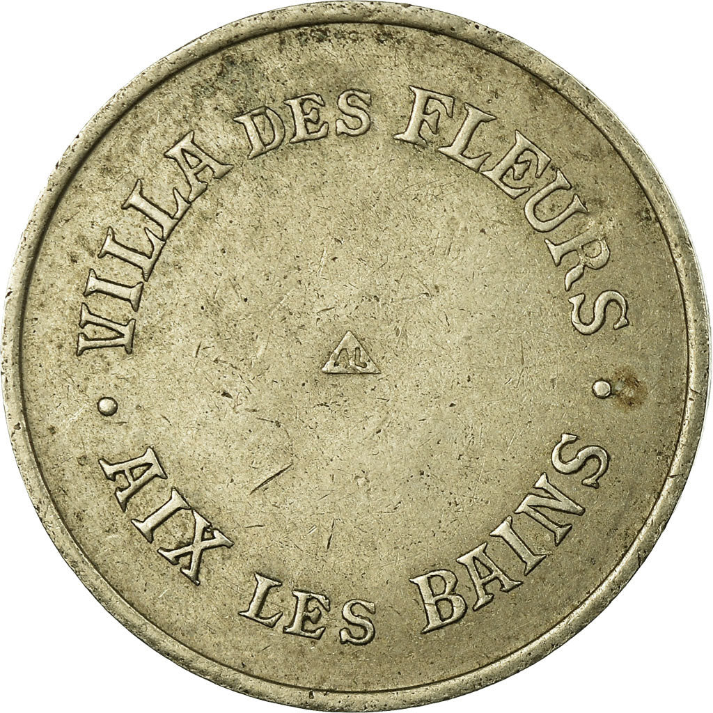 Coin, France, Villa des Fleurs, Aix-les-Bains, Token, EF(40-45), Maillechort