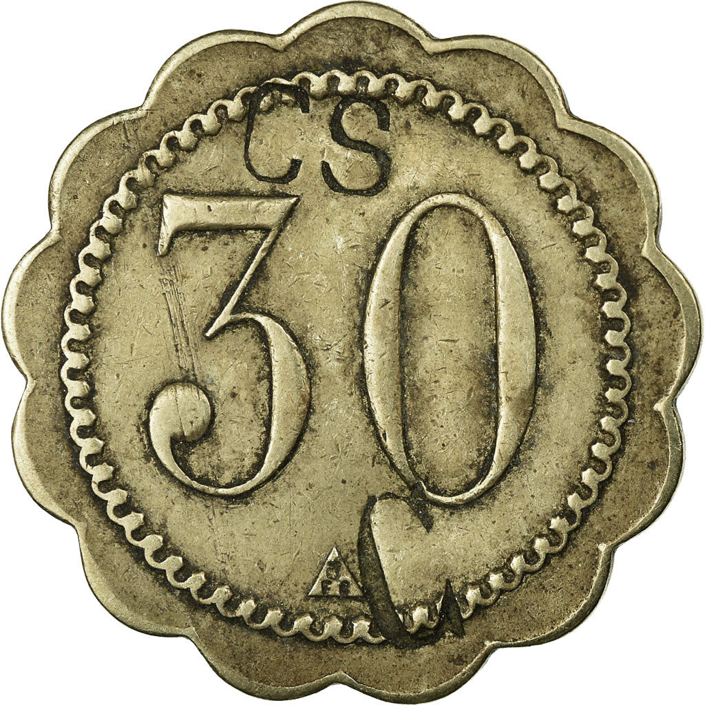 Coin, France, Café du Square (CS/C), Perpignan, 30 Centimes, EF(40-45)