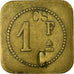 Coin, France, Café du Square (CS/C), Perpignan, 1 Franc, VF(20-25), Brass