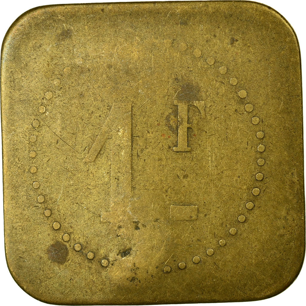 Coin, France, Café du Square (CS/C), Perpignan, 1 Franc, VF(20-25), Brass
