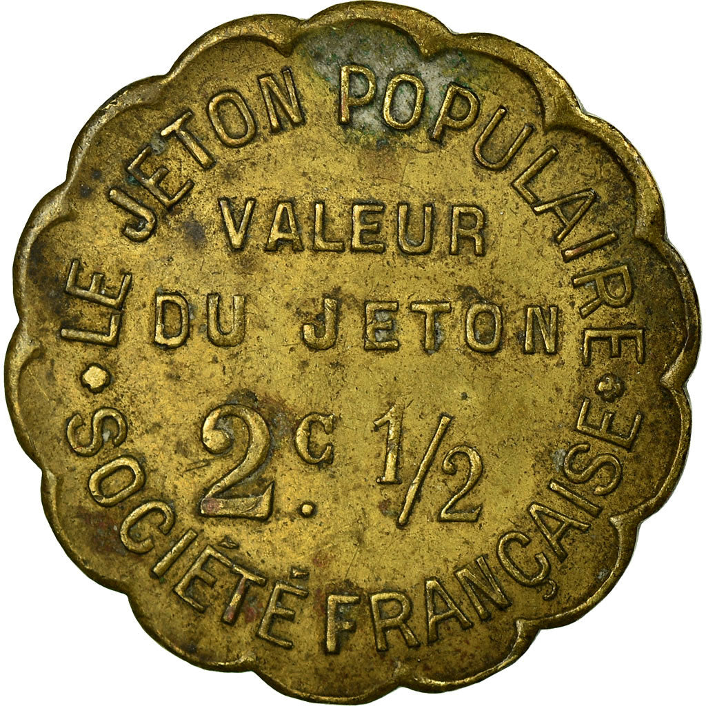 Coin, France, Le Jeton Populaire, Société Française, Lyon, 50 Centimes