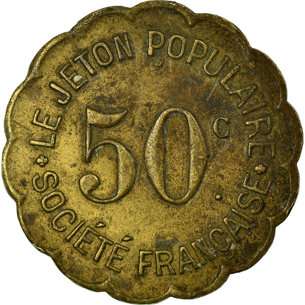 Coin, France, Le Jeton Populaire, Société Française, Lyon, 50 Centimes