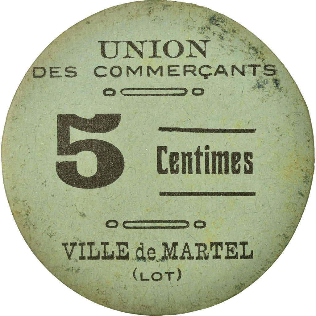 Coin, France, Union des Commerçants, Martel, 5 Centimes, 1916, AU(55-58)