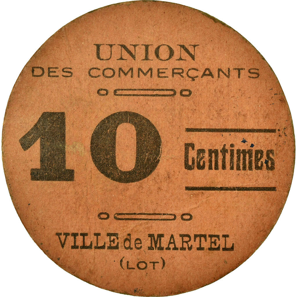 Monnaie, France, Union des Commerçants, Martel, 10 Centimes, 1916, TTB+, Carton