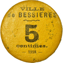 Moeda, França, Ville de Bessières, Bessières, 5 Centimes, 1918, AU(50-53)