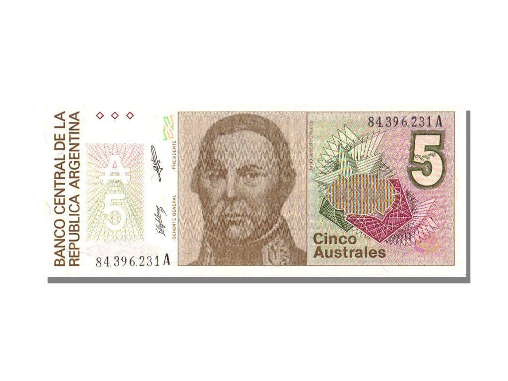 Argentina, 5 Australes, KM #324b, UNC(65-70), A
