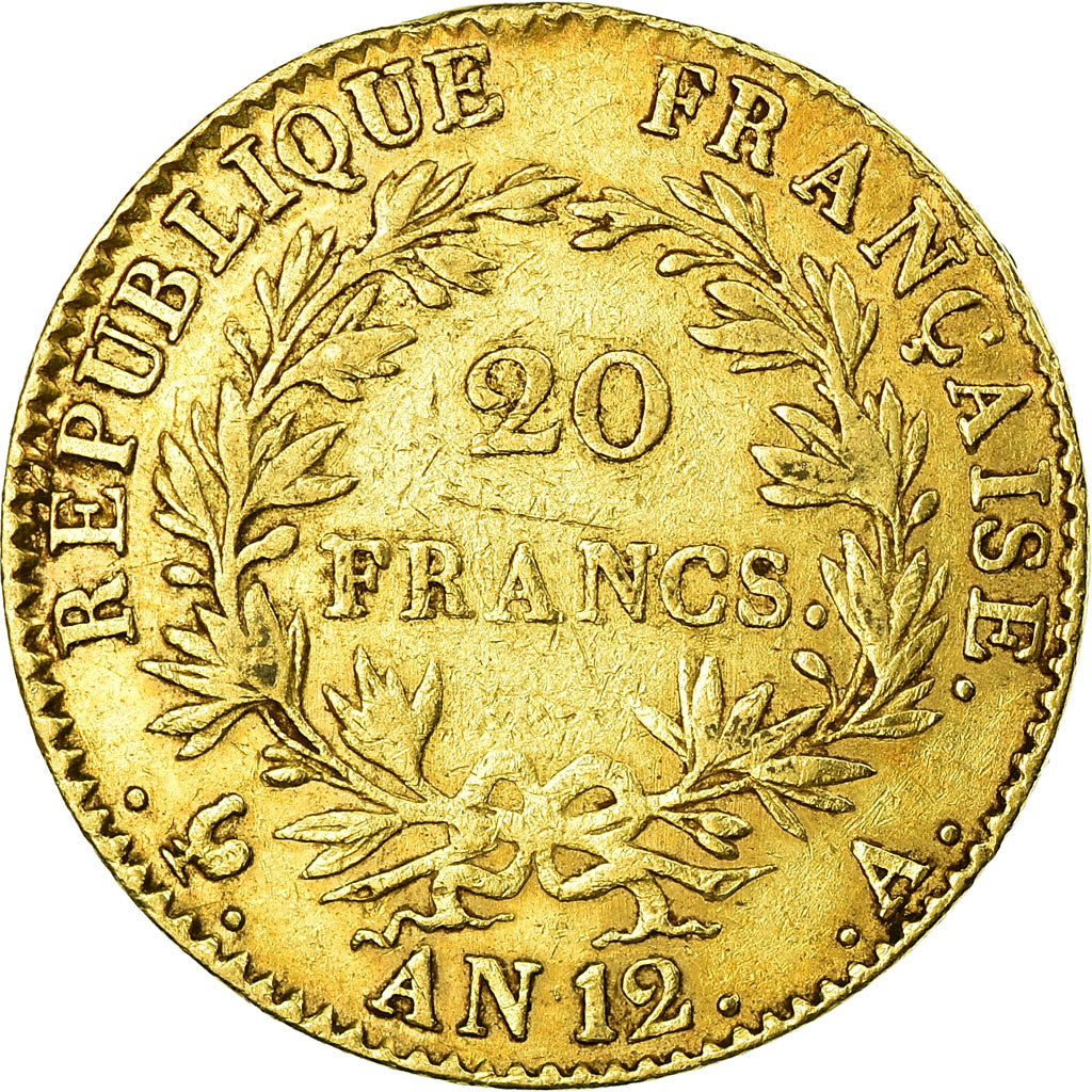 Moneta, Francja, Napoléon I, 20 Francs, An 12 (1804), Paris, EF(40-45), Złoto
