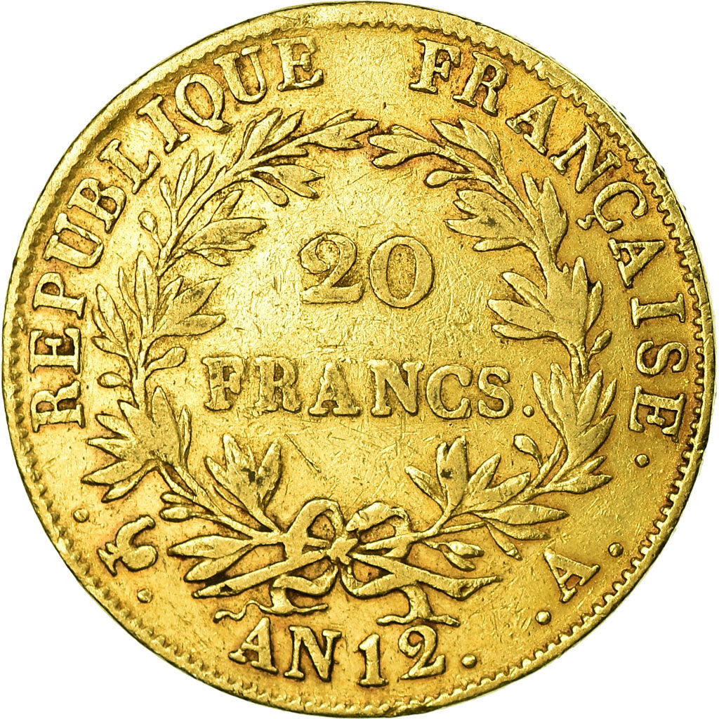 Moneta, Francia, Napoléon I, 20 Francs, An 12, Paris, BB, Oro, KM:661
