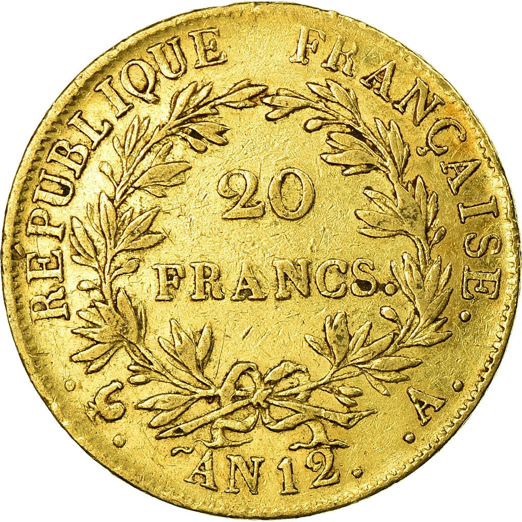 Moneda, Francia, Napoléon I, 20 Francs, An 12, Paris, MBC, Oro, KM:661