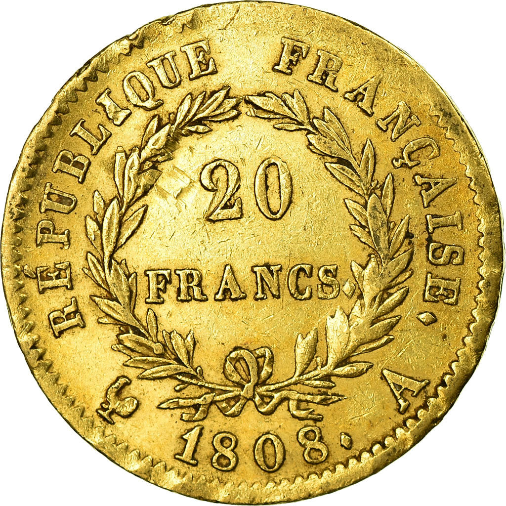 Coin, France, Napoléon I, 20 Francs, 1808, Paris, EF(40-45), Gold, KM:687.1