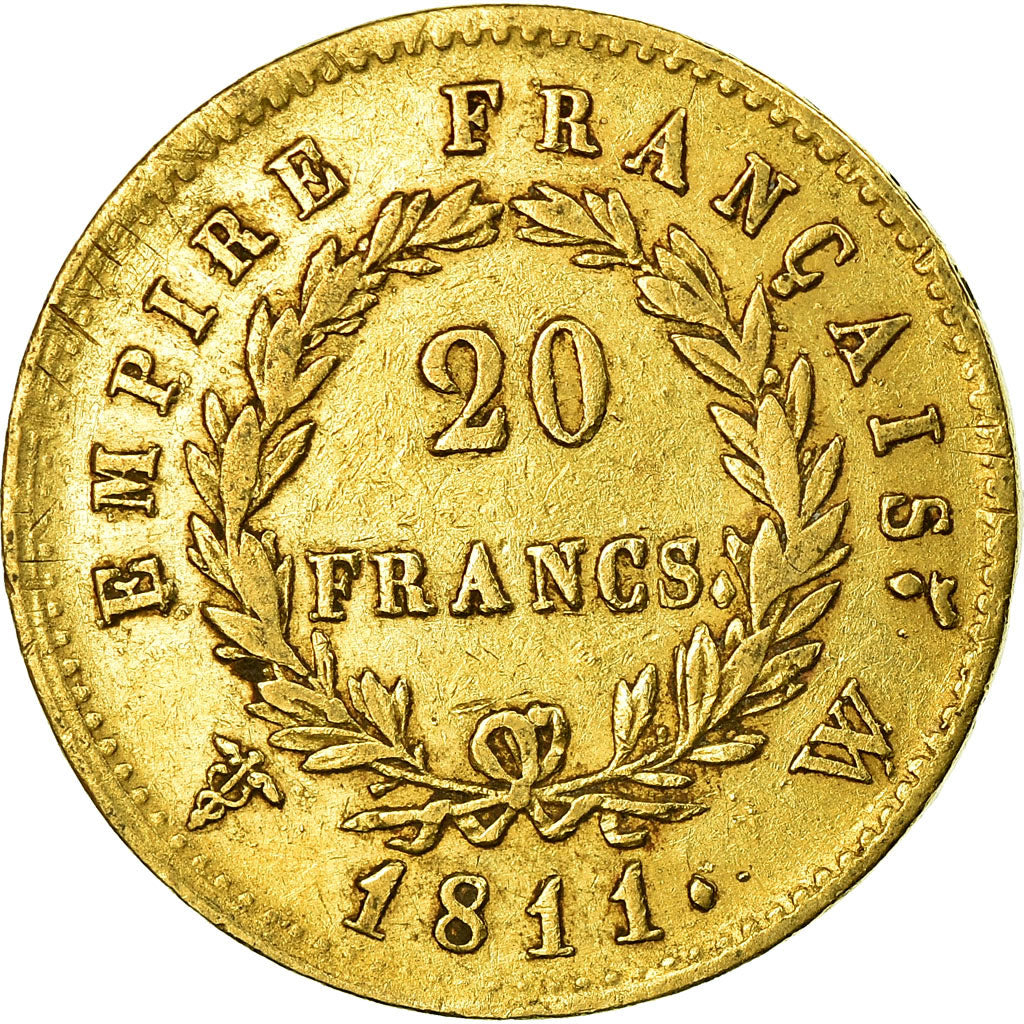 Moneda, Francia, Napoléon I, 20 Francs, 1811, Lille, MBC, Oro, KM:695.10