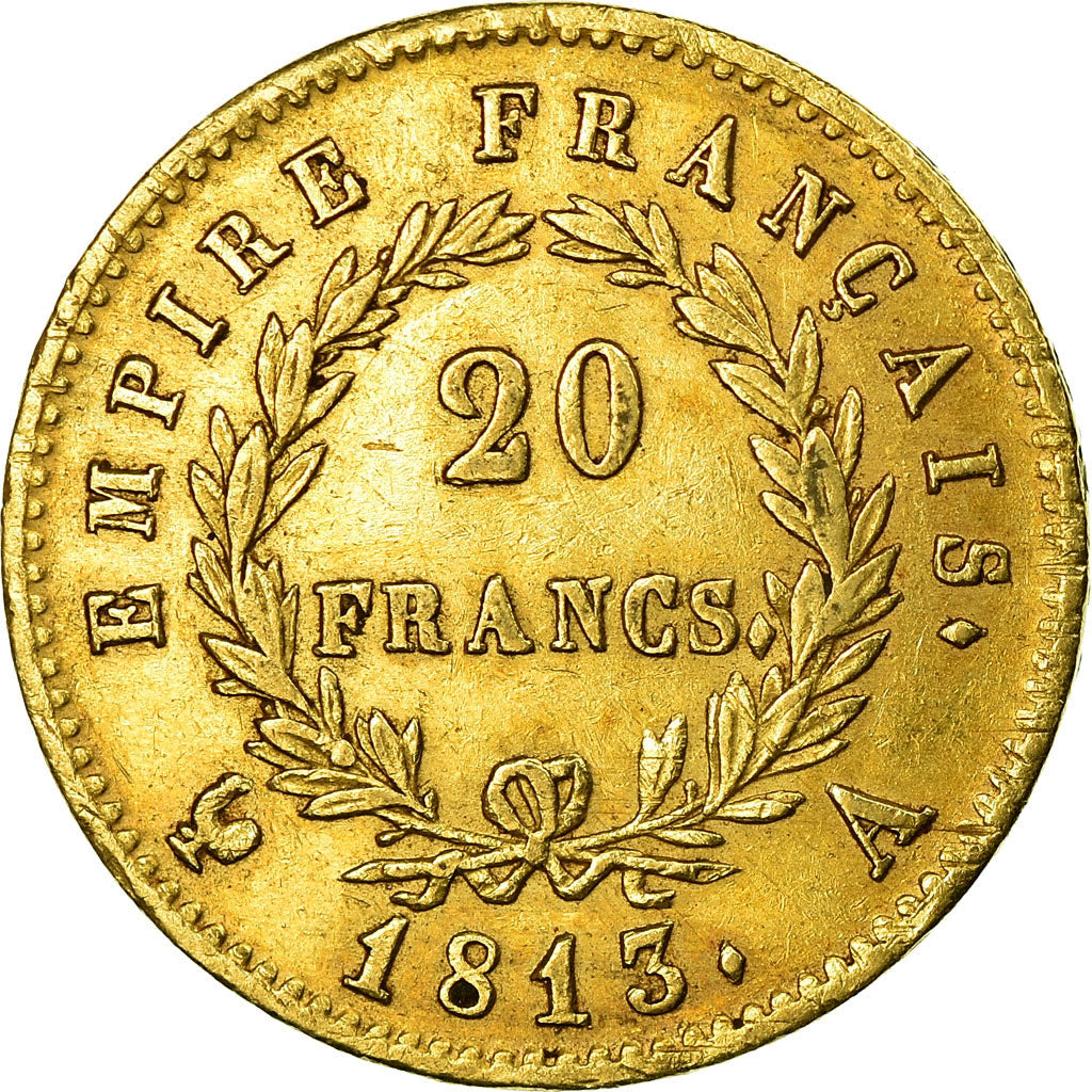 Moneda, Francia, Napoléon I, 20 Francs, 1813, Paris, MBC+, Oro, KM:695.1