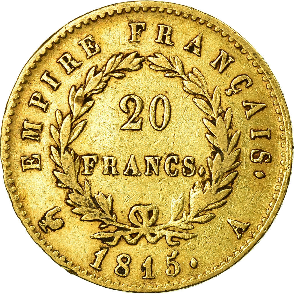 Moneta, Francja, Napoleon I, 20 Francs, 1815, Paris, VF(30-35), Złoto