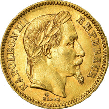 Moneta, Francja, Napoleon III, 20 Francs, 1865, Paris, AU(50-53), Złoto