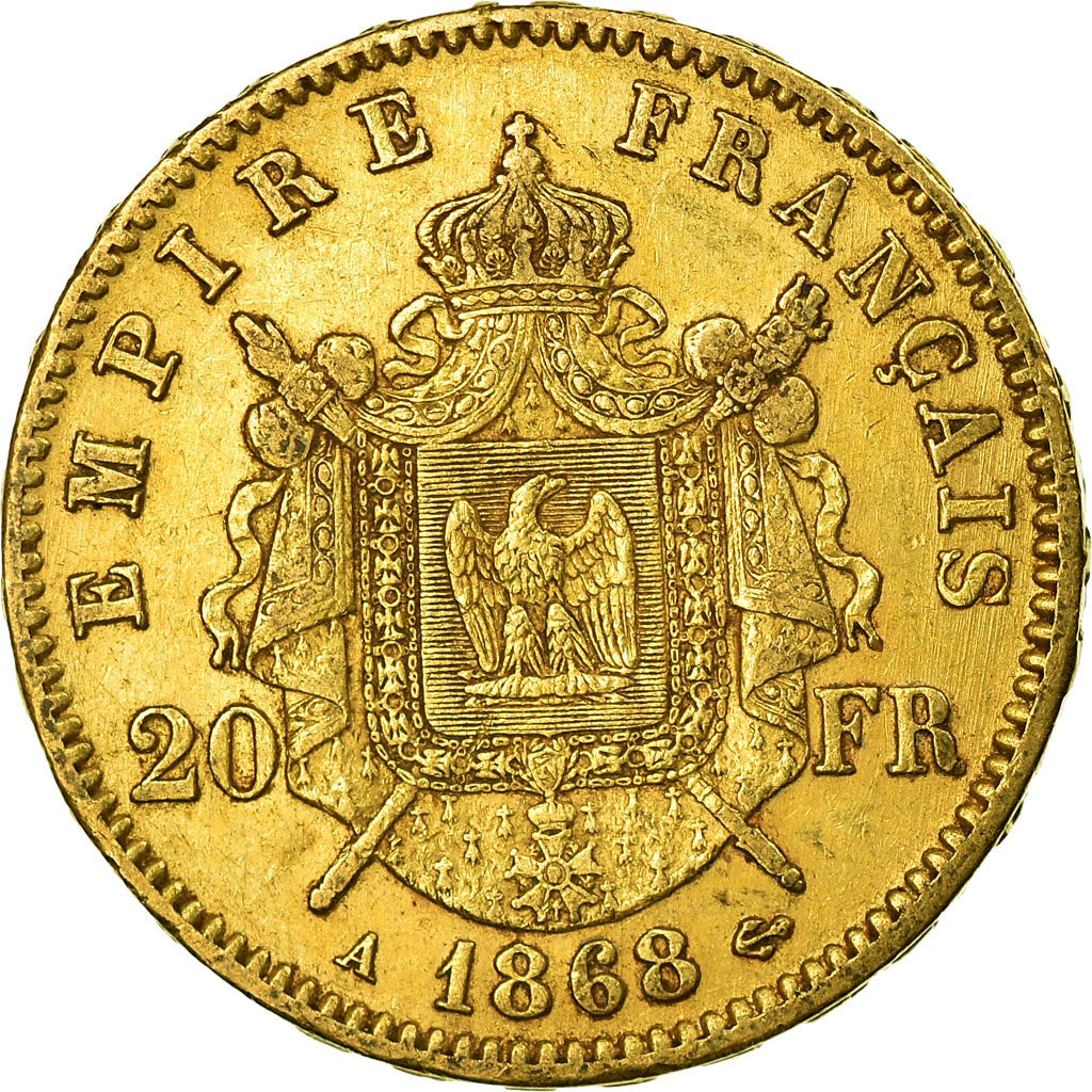 Monnaie, France, Napoleon III, 20 Francs, 1868, Paris, TTB, Or, Gadoury:1062
