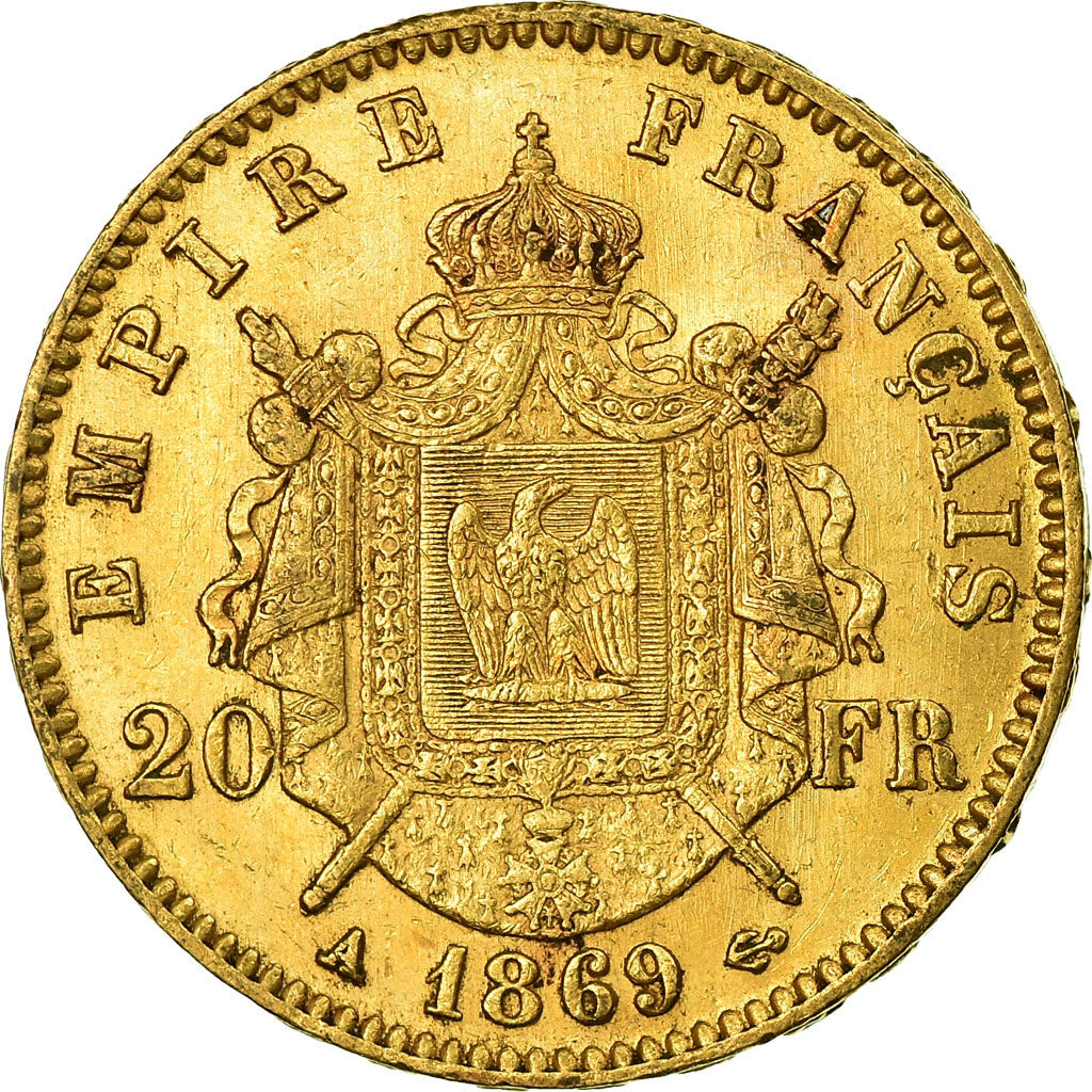 Münze, Frankreich, Napoleon III, 20 Francs, 1869, Paris, SS+, Gold, KM:801.1