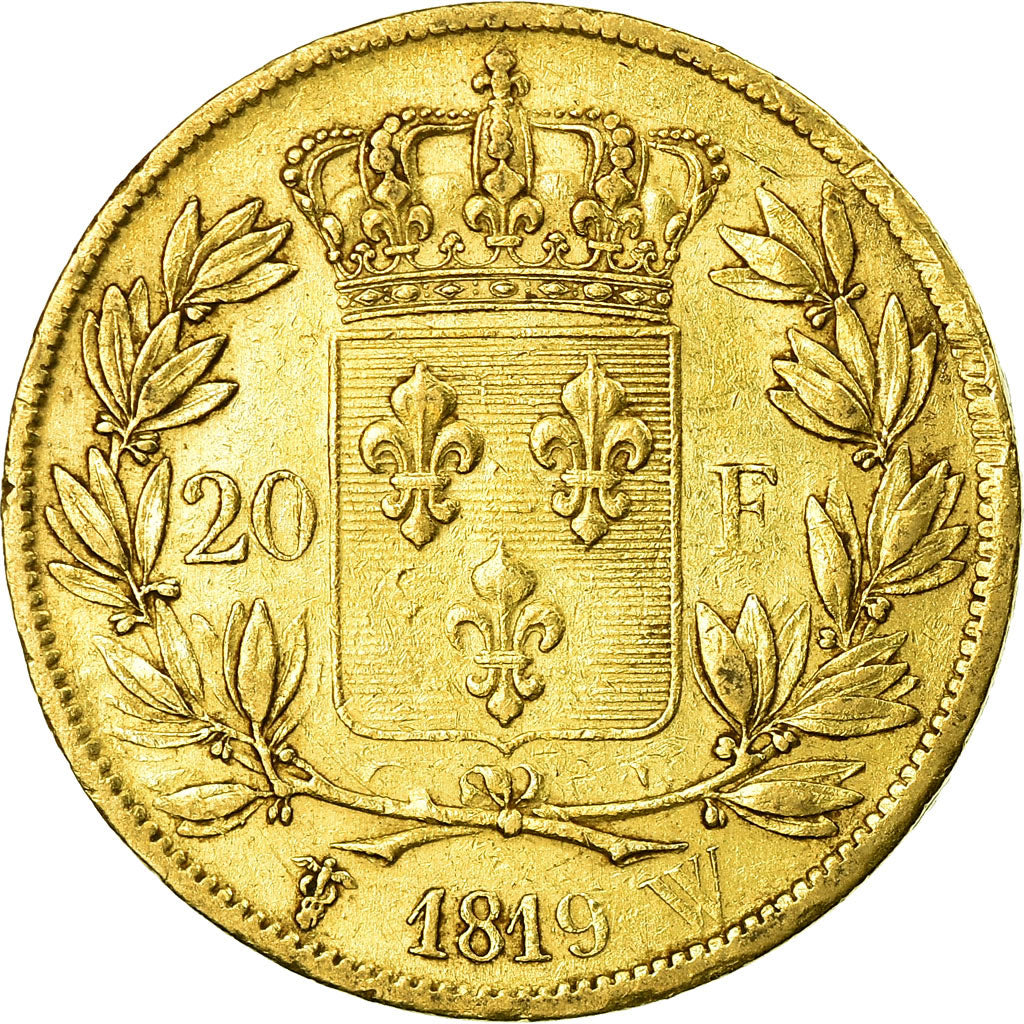 Munten, Frankrijk, Louis XVIII, 20 Francs, 1819, Lille, ZF, Goud, KM:712.9