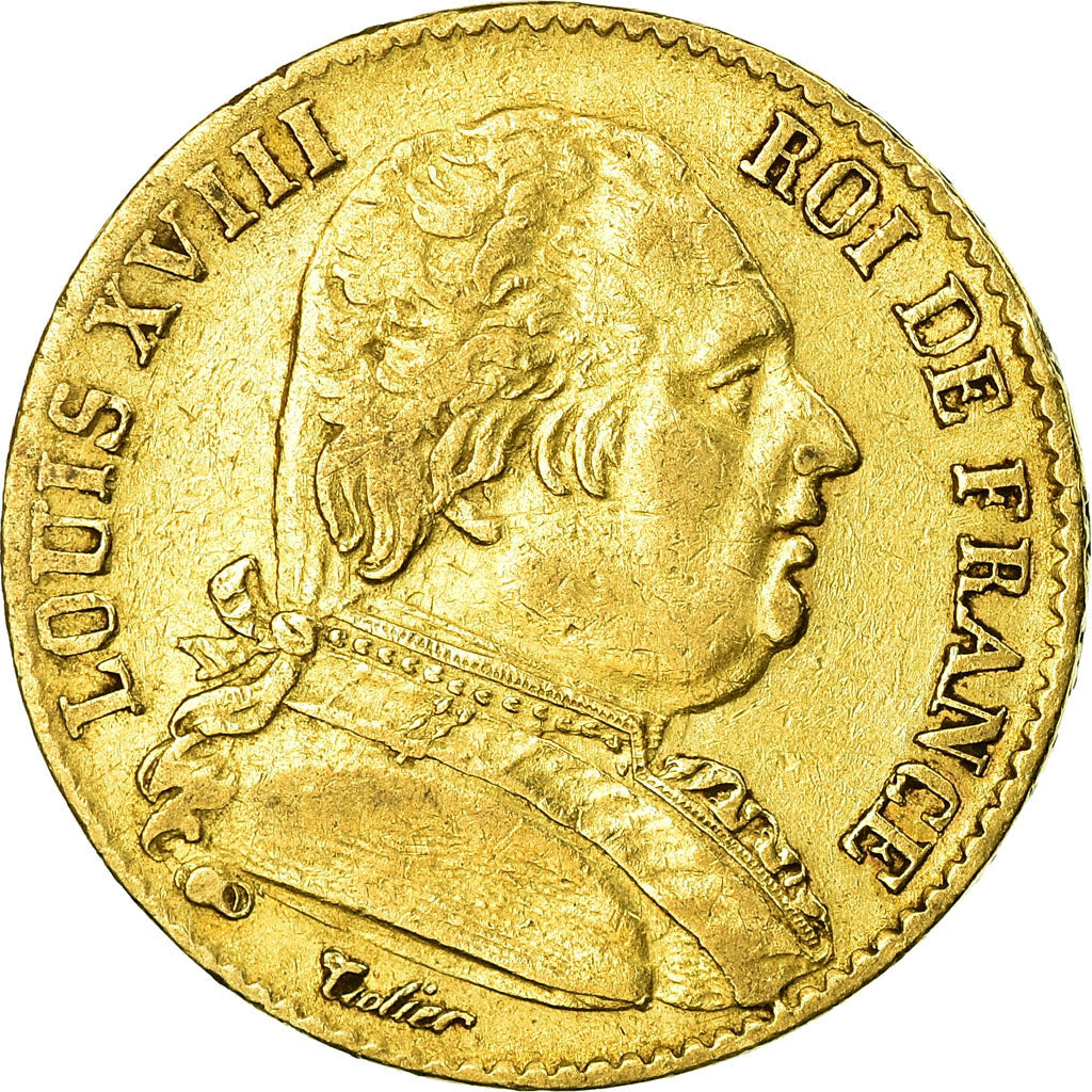 Coin, France, Louis XVIII, 20 Francs, 1815, Lille, EF(40-45), Gold, KM:706.6