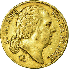 Coin, France, Louis XVIII, 20 Francs, 1817, Bayonne, VF(30-35), Gold, KM:712.5