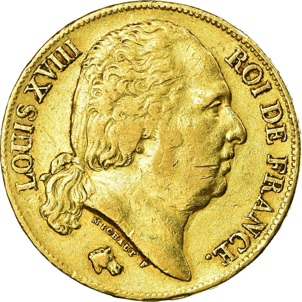 Monnaie, France, Louis XVIII, 20 Francs, 1819, Nantes, TTB, Or, Gadoury:1028