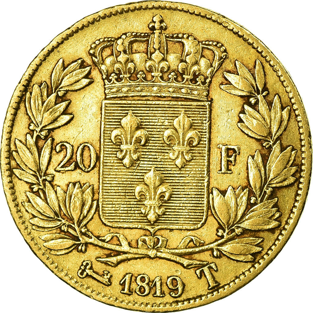 Monnaie, France, Louis XVIII, 20 Francs, 1819, Nantes, TTB, Or, Gadoury:1028