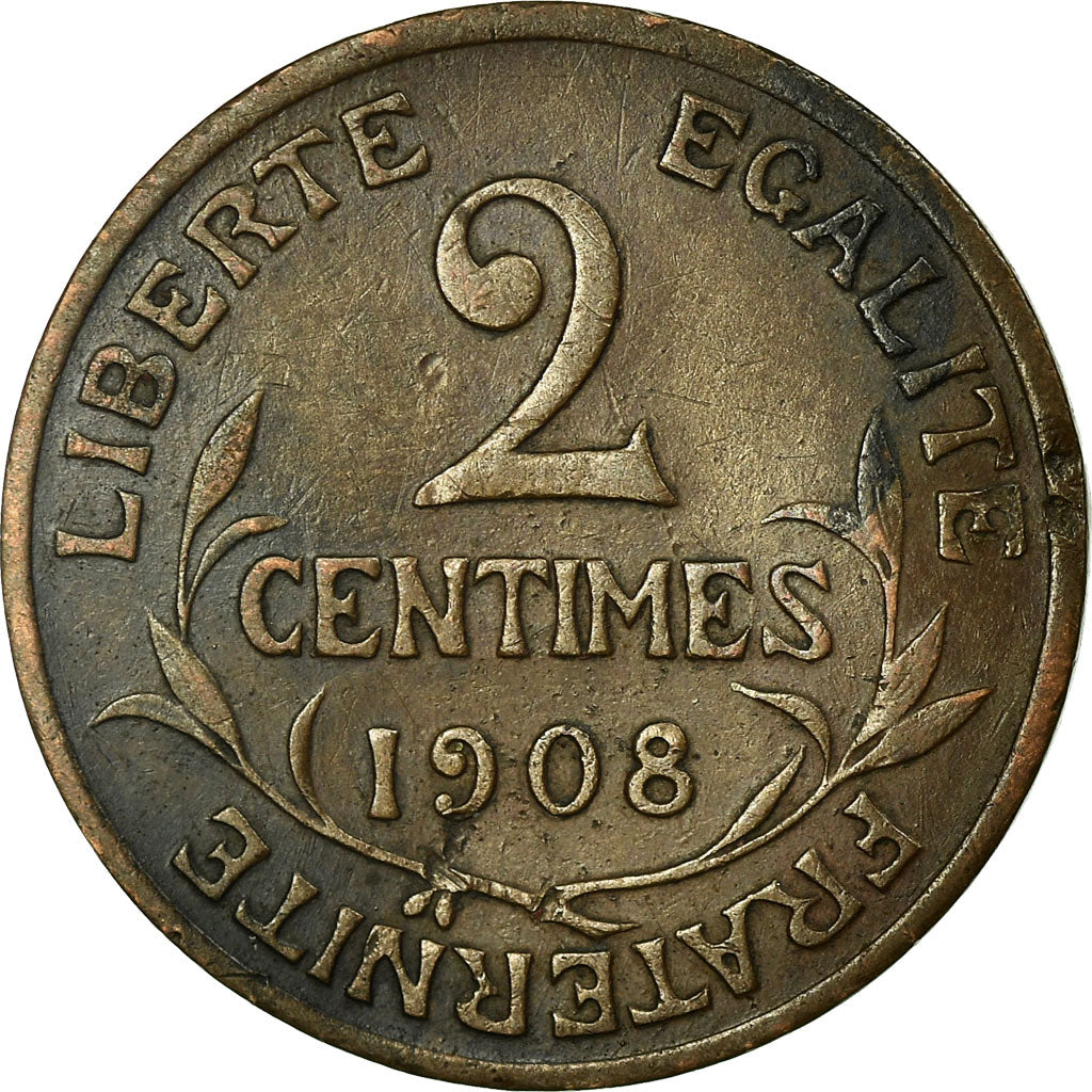 Coin, France, Dupuis, 2 Centimes, 1908, Paris, VF(30-35), Bronze, KM:841
