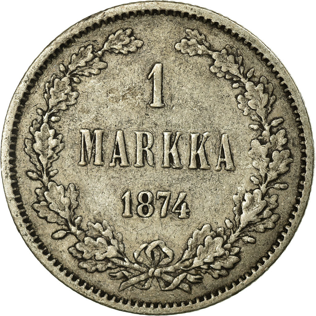 Moneta, Finlandia, Nicholas II, Markka, 1874, BB, Argento, KM:3.2