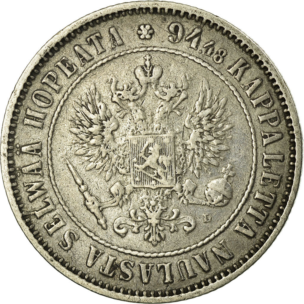 Coin, Finland, Nicholas II, Markka, 1890, EF(40-45), Silver, KM:3.2