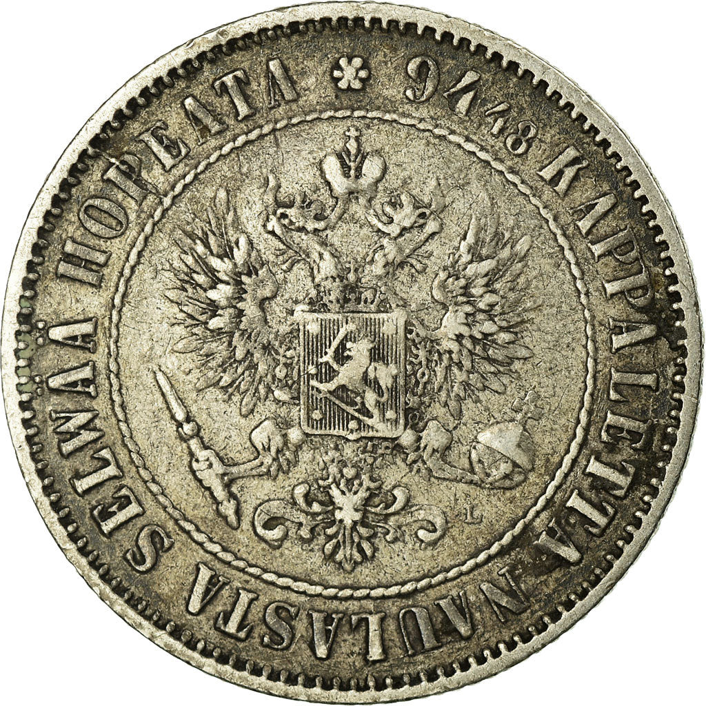 Coin, Finland, Nicholas II, Markka, 1890, EF(40-45), Silver, KM:3.2