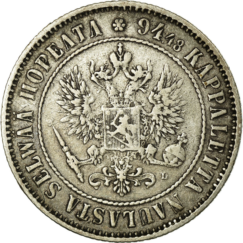 Coin, Finland, Nicholas II, Markka, 1892, EF(40-45), Silver, KM:3.2