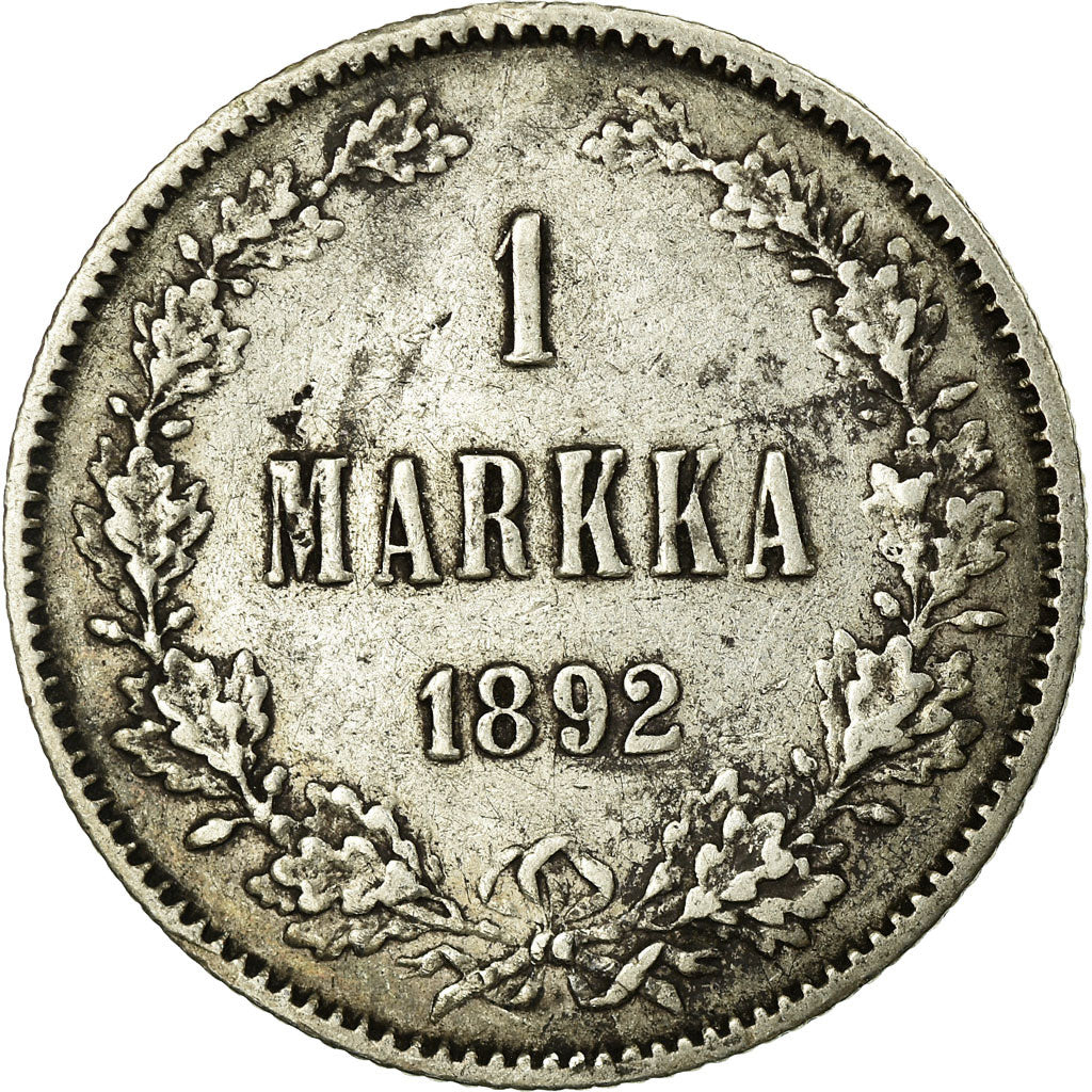 Coin, Finland, Nicholas II, Markka, 1892, EF(40-45), Silver, KM:3.2