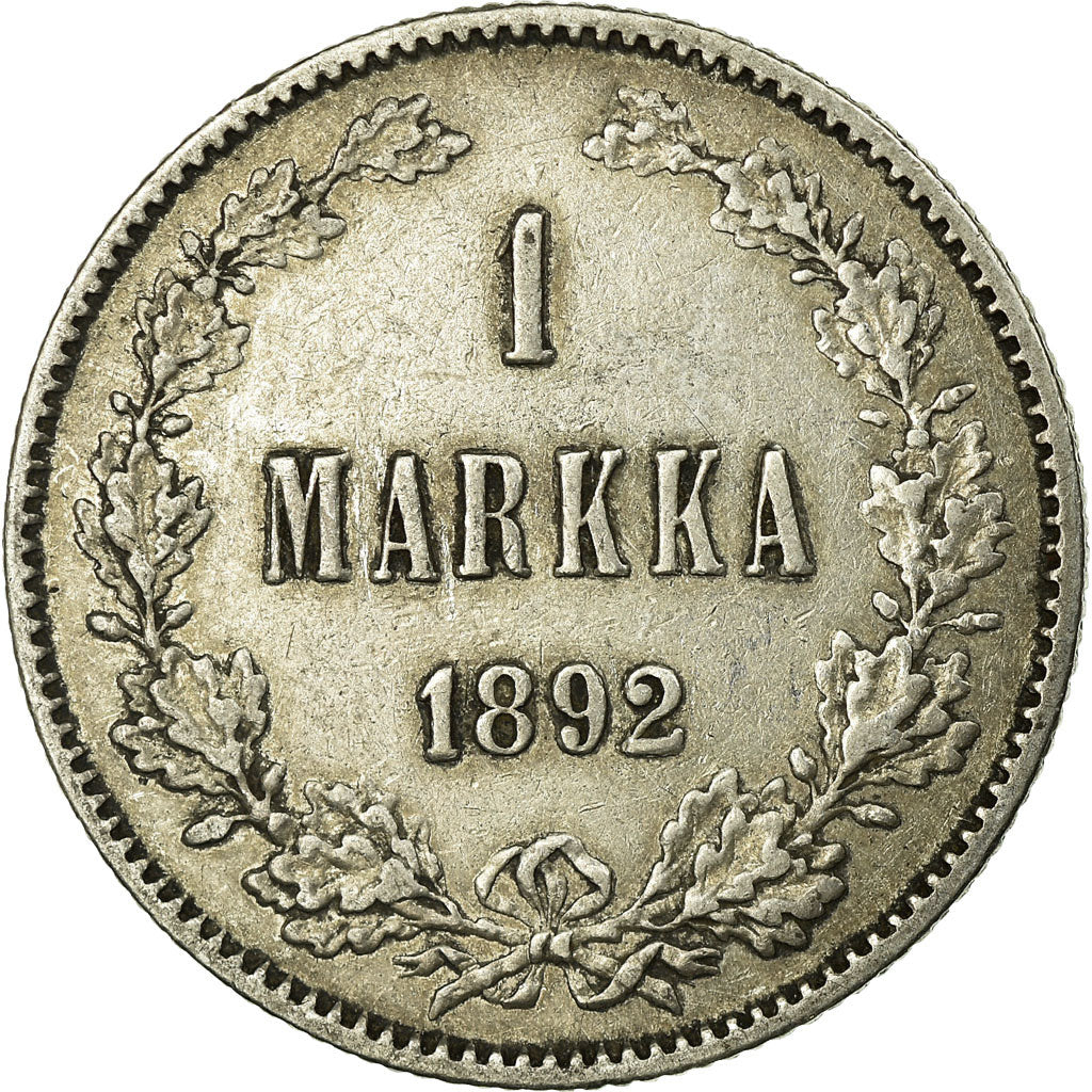 Coin, Finland, Nicholas II, Markka, 1892, EF(40-45), Silver, KM:3.2