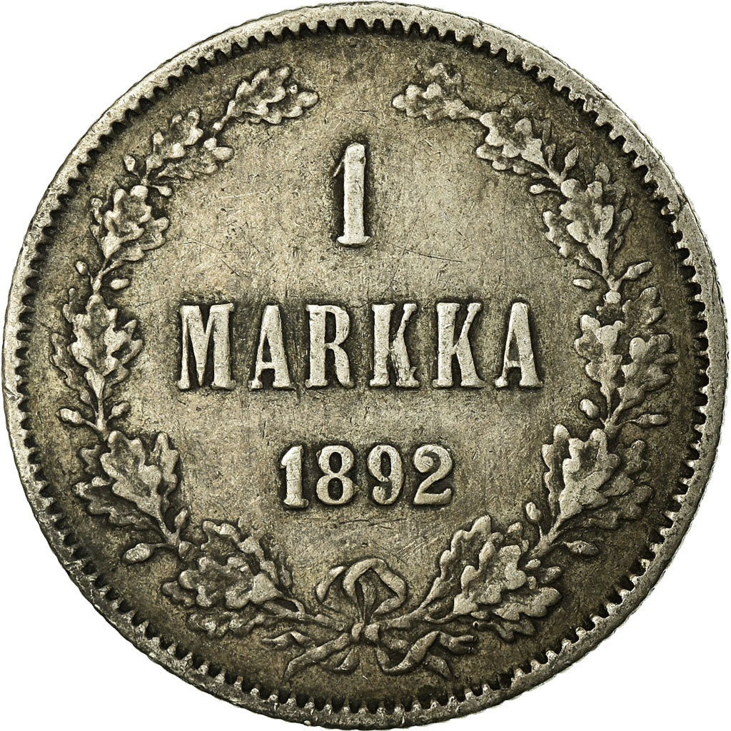 Coin, Finland, Nicholas II, Markka, 1892, EF(40-45), Silver, KM:3.2