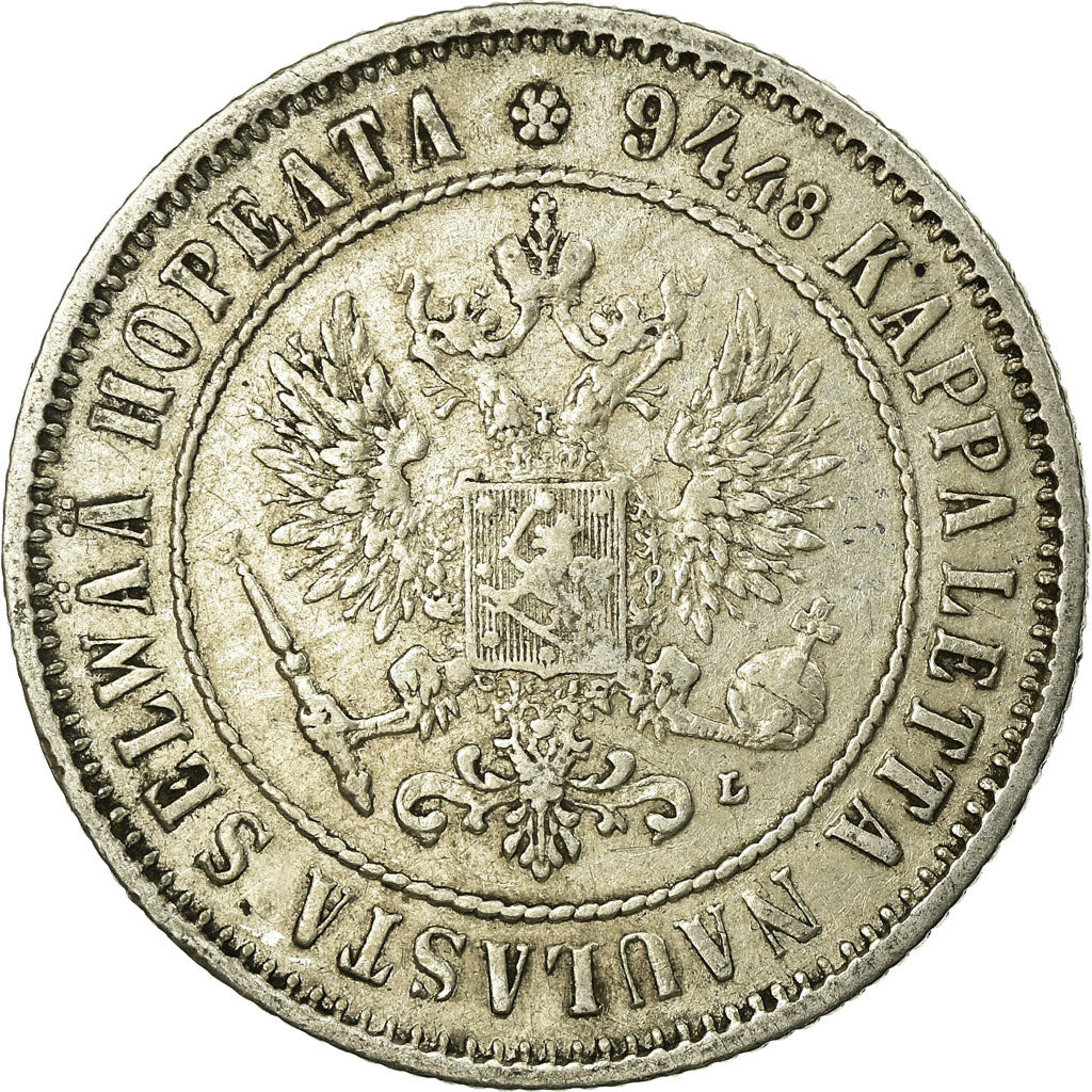 Coin, Finland, Nicholas II, Markka, 1892, EF(40-45), Silver, KM:3.2