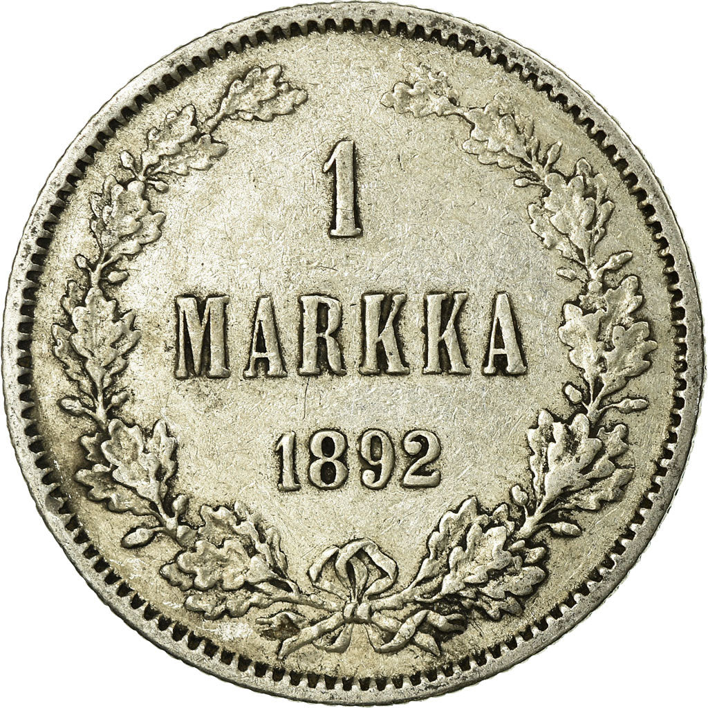 Coin, Finland, Nicholas II, Markka, 1892, EF(40-45), Silver, KM:3.2