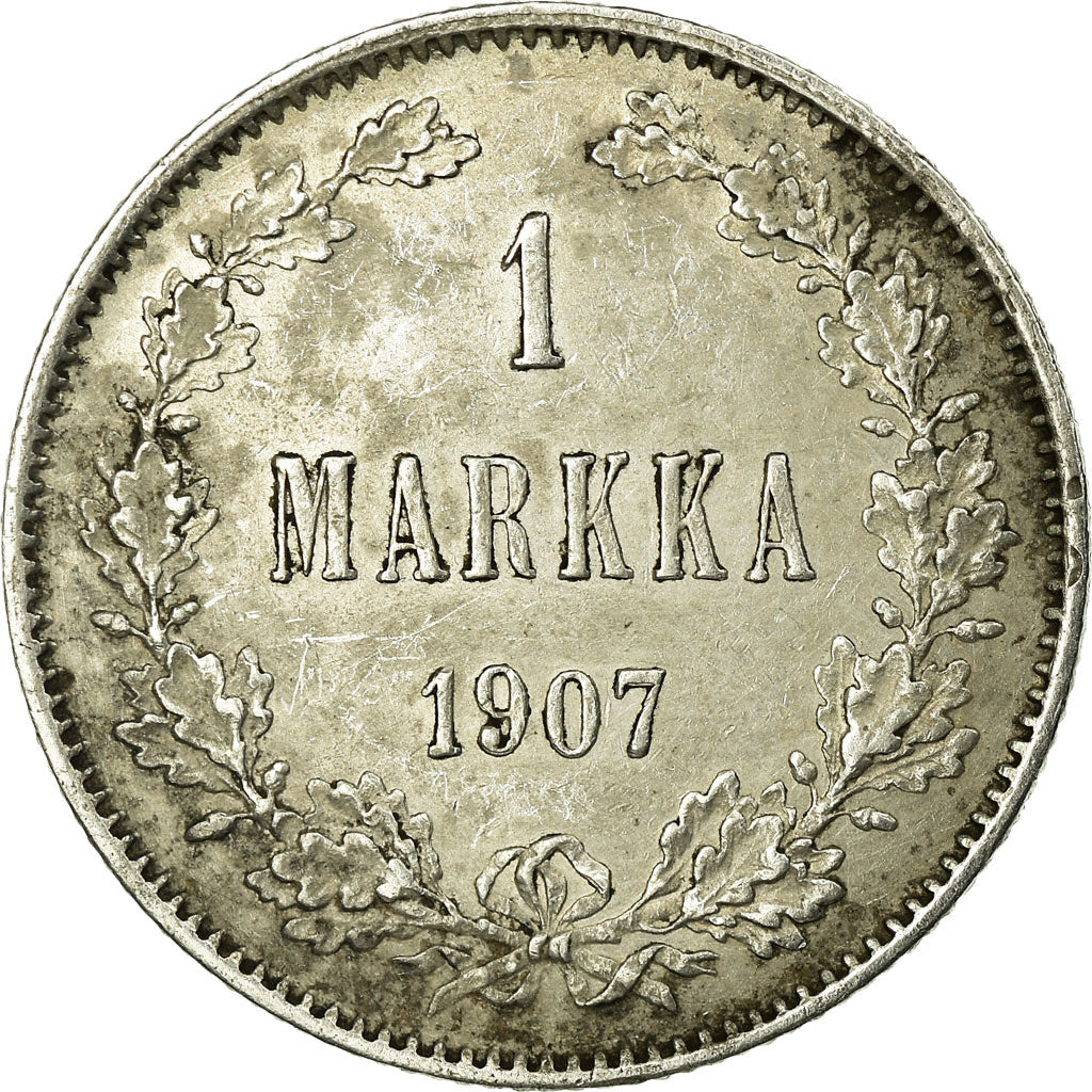 Coin, Finland, Nicholas II, Markka, 1907, EF(40-45), Silver, KM:3.2