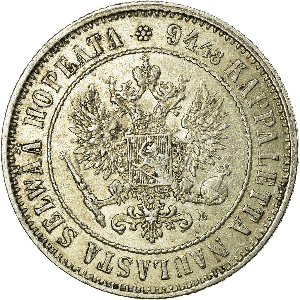 Coin, Finland, Nicholas II, Markka, 1907, EF(40-45), Silver, KM:3.2